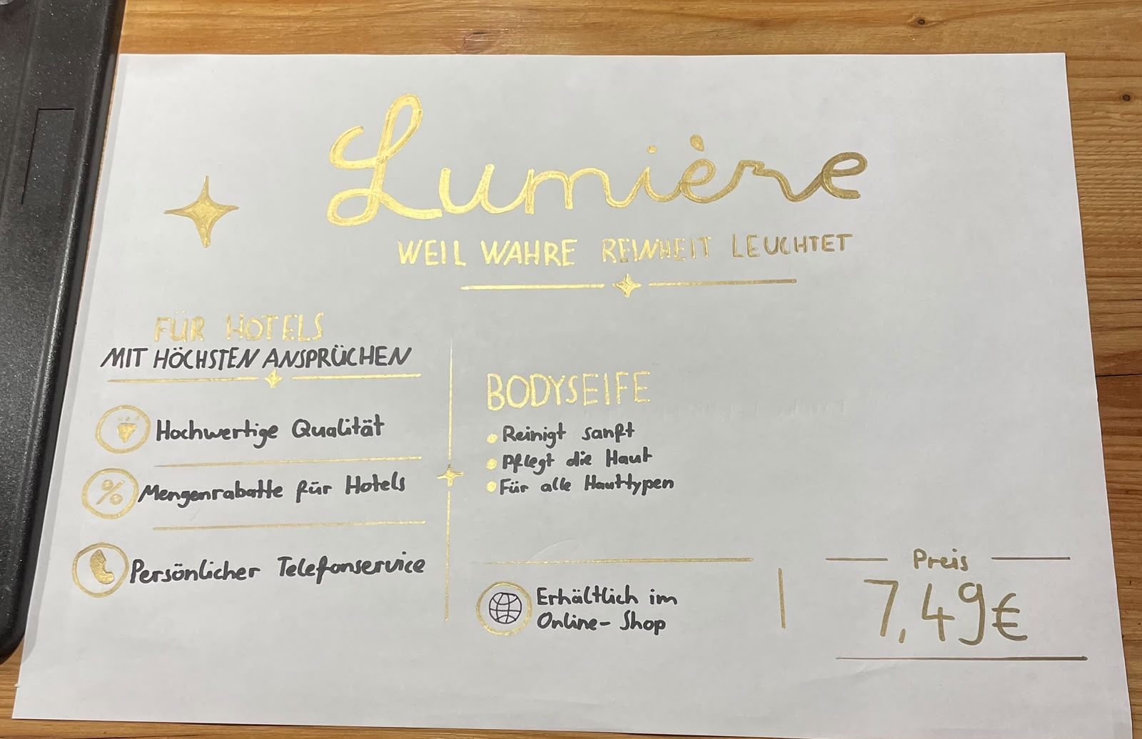 Lumière — Weil wahre Reinheit leuchtet — Infoplakat